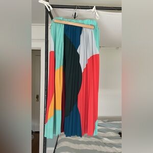 Skies Are Blue Colorblock Maxi Skirt - Multicolor